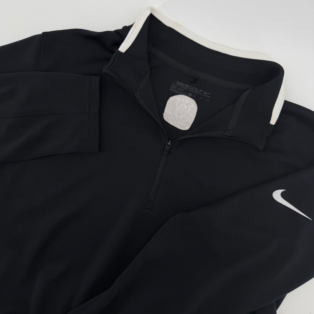 Nike Golf Pullover Quarter Zip Mens XL Black Dri-FIT 1/4‎ Zip Simba Cup XIV Logo